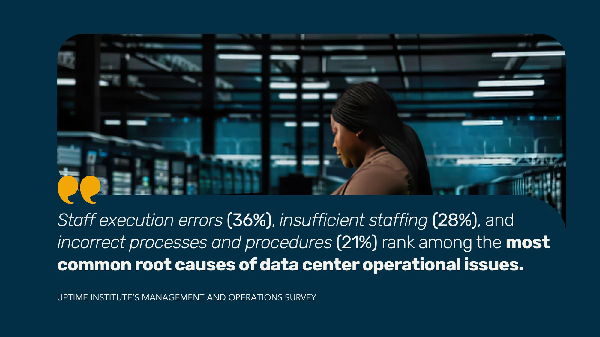 Staffing shortages within data centers can lead to a significant increase in human error that will contribute to a rise of incidents.