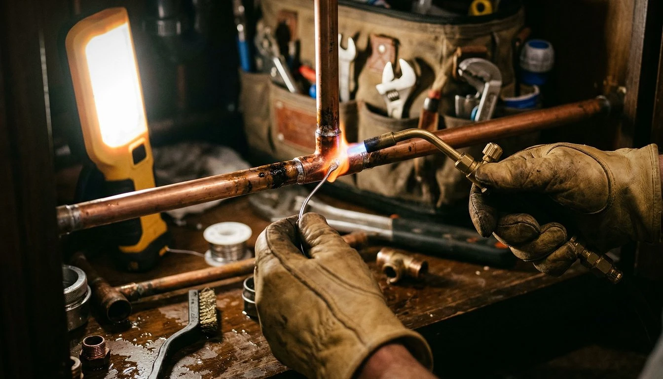 Cole's Plumbing service truck on a north Dallas residential street